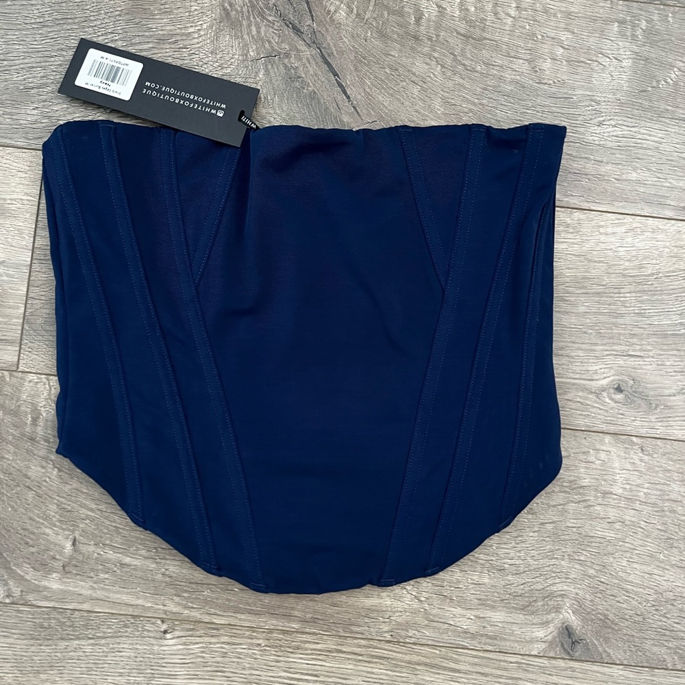 Navy Blue Corset Top